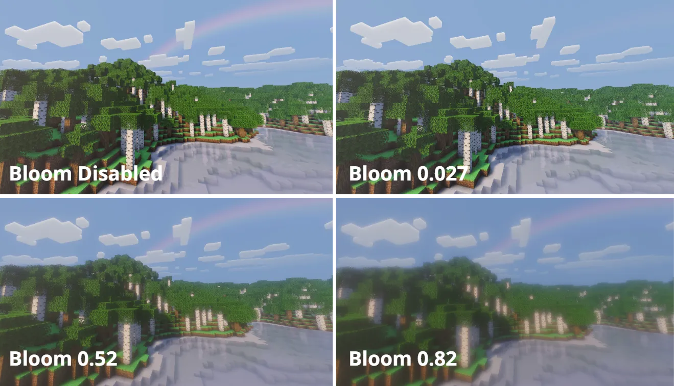 Bloom effect with mipmap-based tile atlas