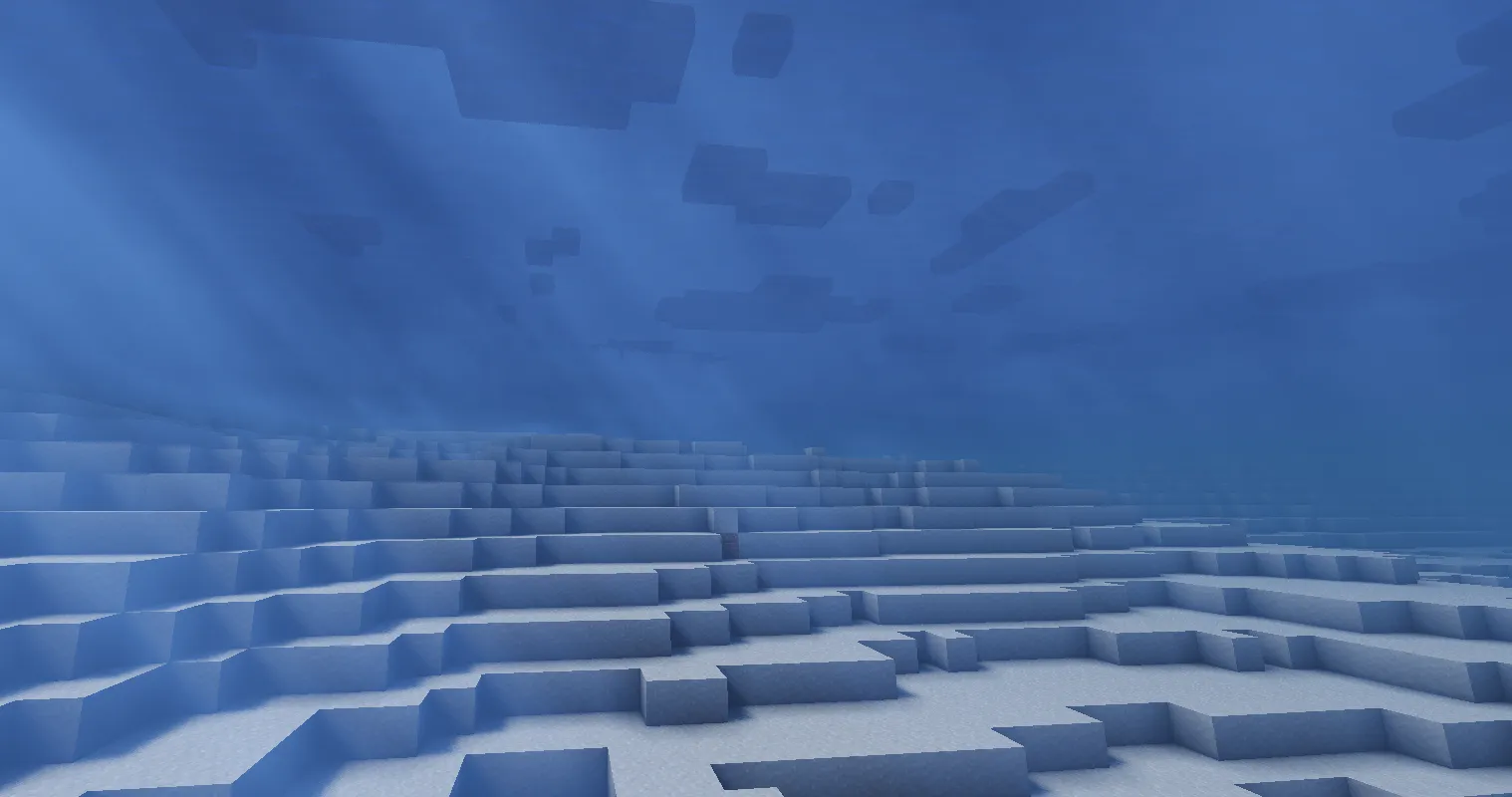 Underwater view with EnigmaDefault style showing color attenuation and distance fog
