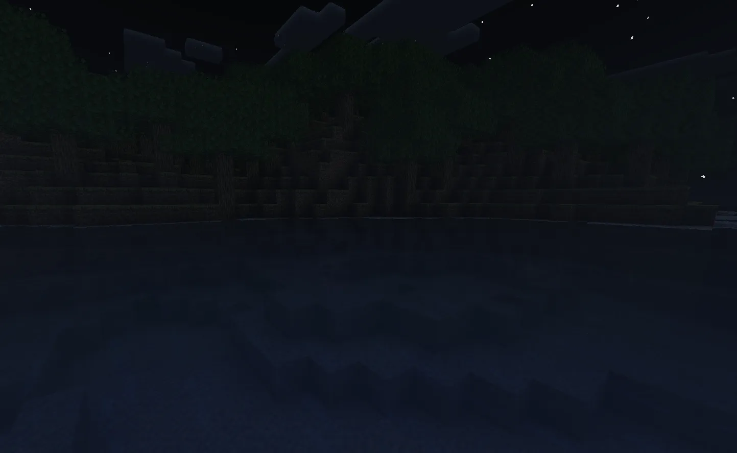 Water surface at midnight with minimal moonlight reflection